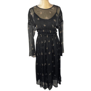 Zara Basic women's black floral dress size L